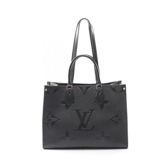 Louis Vuitton On the Go MM Tote Bag in Monogram Empreinte Leather, Black, M45595 - Picture 1 of 9